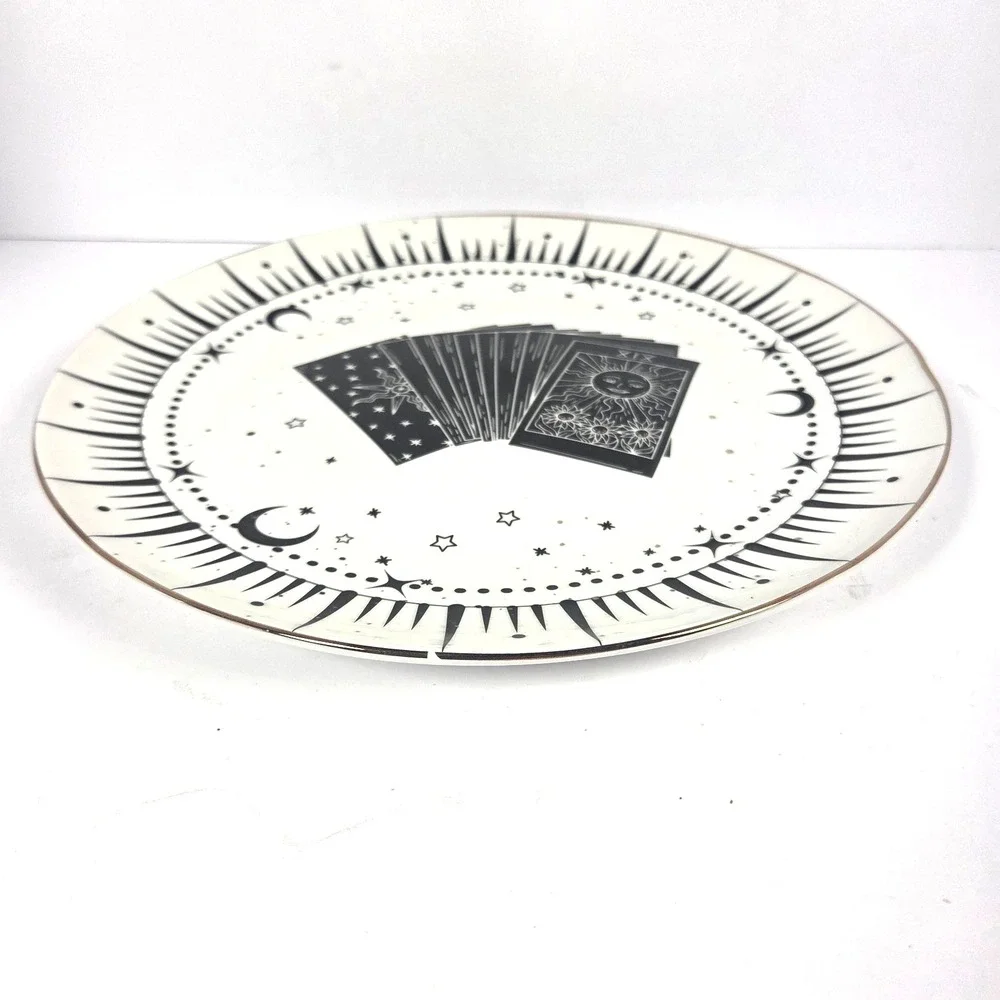 10 Strawberry Street Tarot Card Plate 10.5 Inch Celestial Sun Moon Gothic New